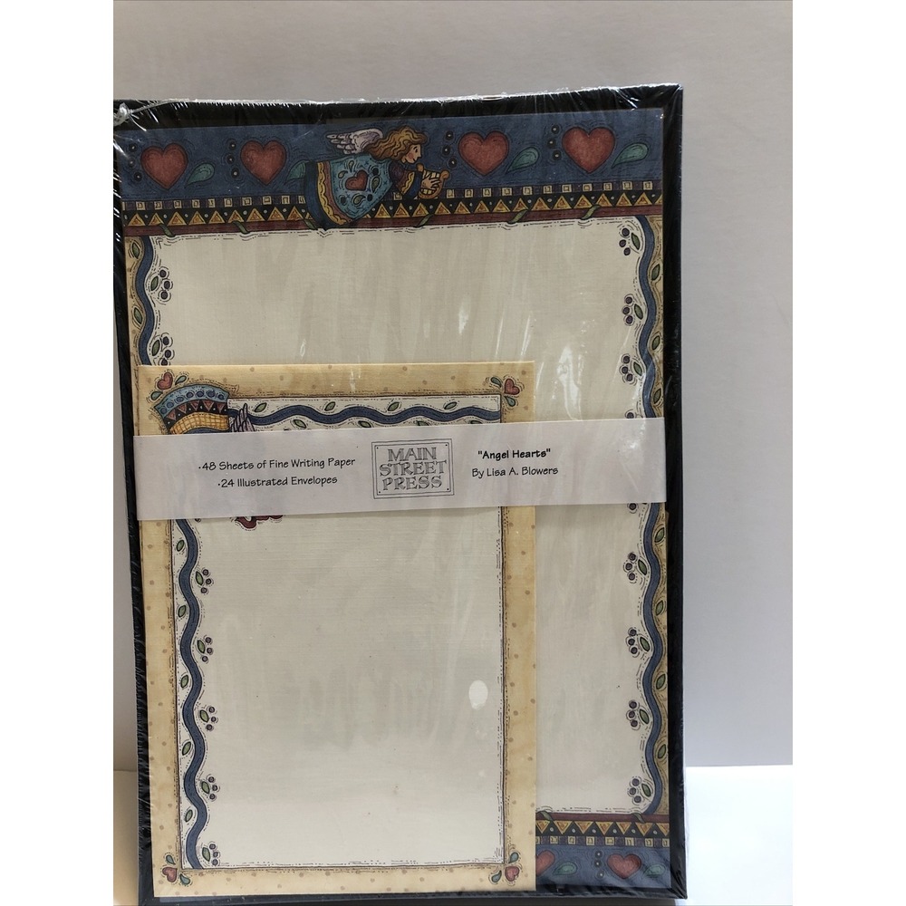 Vintage 1995 Lisa A. Blowers Angel Hearts Boxed Stationery NOS 48 Sheets